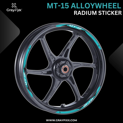 Alloy Wheel Radium Sticker for MT 15 | Made in Premium Radium with FPF (Fade Protection Film), Waterproof, Precut Sticker, Pack Of 12